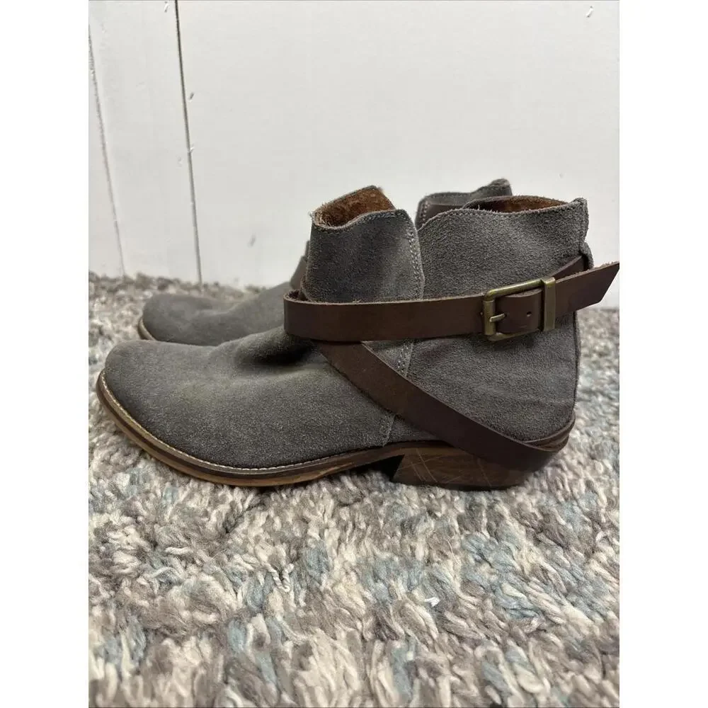 Sixtyseven Boots Womens 36 6 Anthropologie Boho Ankle Side Zip Buckles Leather